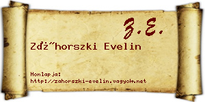 Záhorszki Evelin névjegykártya